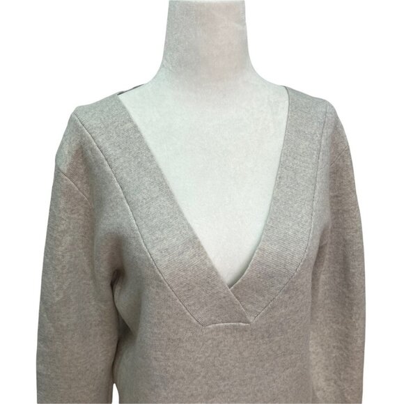ARITZIA BABATON Deep V-Neck Grey Merino Wool Sweater Size XS - Picture 3 of 10